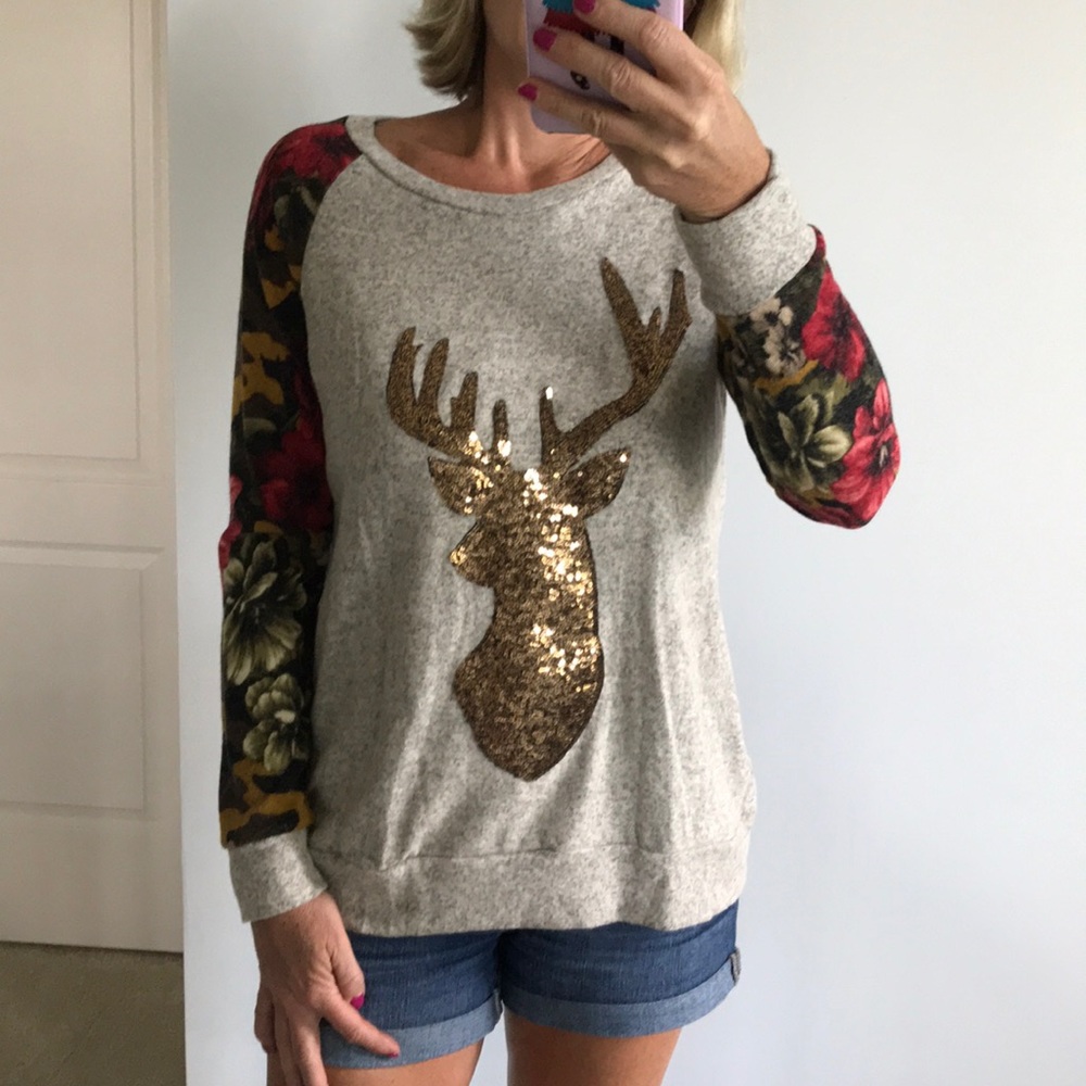 Sequin Antler Top - Picture 2 of 8